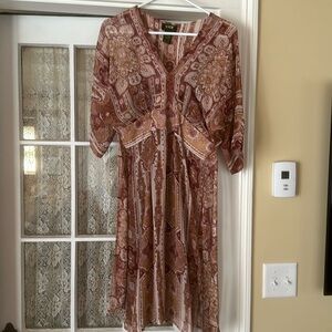 YasB reddish brown sheer dress.  Size medium